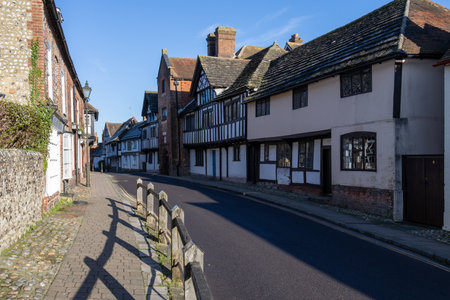 Steyning, West Sussex, UK - January 10. View of buildings in Steyning, West Sussex on January 10,...