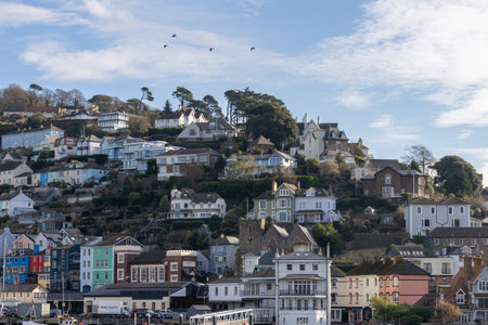 Kingswear, Devon, UK - January 14. View across the River Dart to Kingswear, Devon on January 14,...