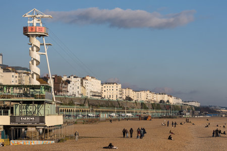 Brighton, East Sussex, UK. MARCH 06,. View of the zip wire in Brighton on March 06, 2024....