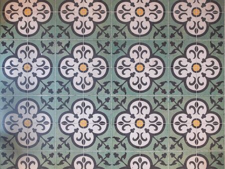 Floor tiles with floral pattern. Seamless pattern abstract background concept.の写真素材