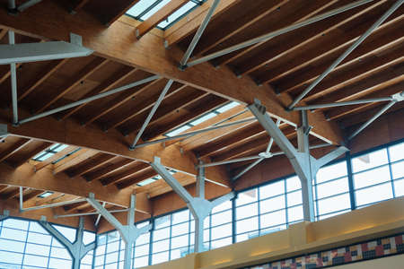 metal supporting structures of the truss ceiling