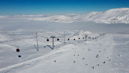 Ropeway on the slope of Erciyes mount