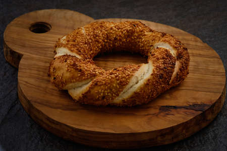 Simit on cutting board