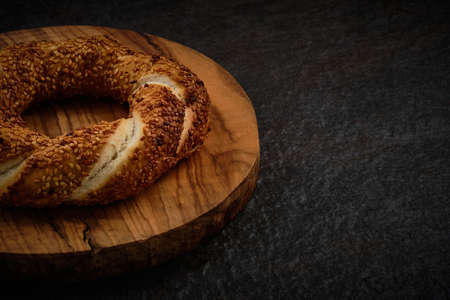 Simit on serving plateの写真素材