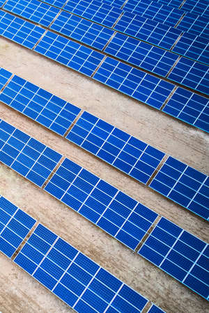Aerial view of solar panel farm