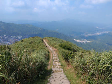 The hiking trail on the mountain in New Taipei in Taiwan