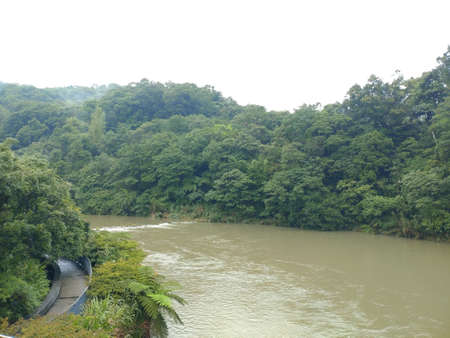 The river flowing through the mountain