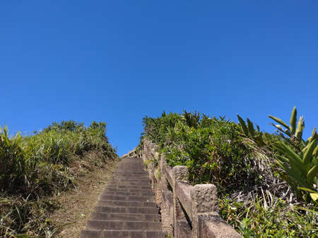 The landscape of hiking trail on the hill