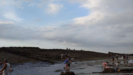 The view for the weathered rock on the sea eclipse platform