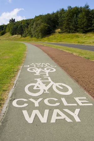 A well marked cycle path in Edinburgh