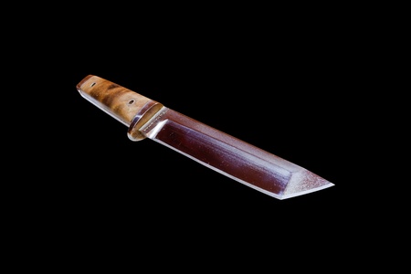 small katana isolated on a black backgroundの写真素材