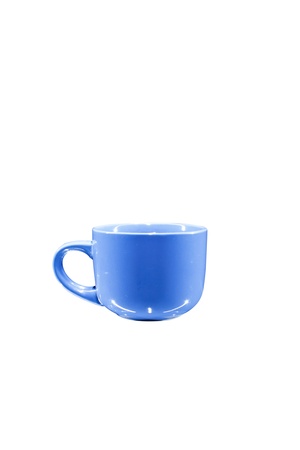 colored teacup, isolated on white backgroundの写真素材