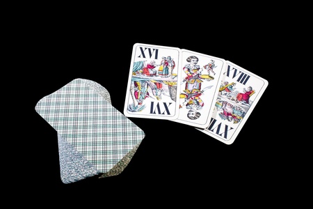 vintage playing cards, isolated on black backgraund
