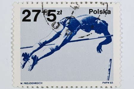 postage stamp dedicated to the sports category. Polandの写真素材