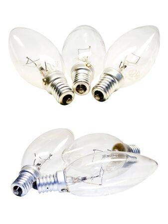 set of light bulbs isolated on a white backgroundの写真素材