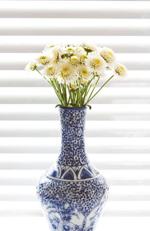 a vase of wild flowers on the black and white backgroundの写真素材