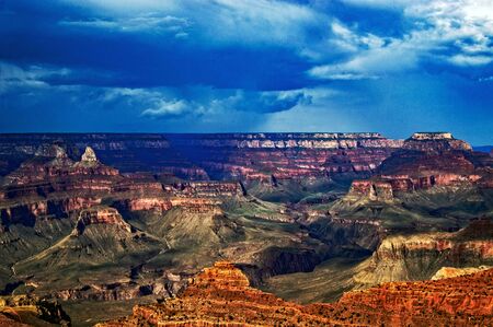 Grand Canyon National Park with clouds right after rain.の写真素材