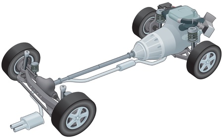 Generic car rolling chassisのイラスト素材