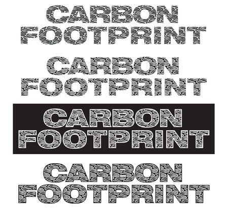 Carbon footprints, signs with footprintsのイラスト素材