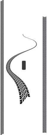 Tyre tread patterns and snaking away into the distanceのイラスト素材