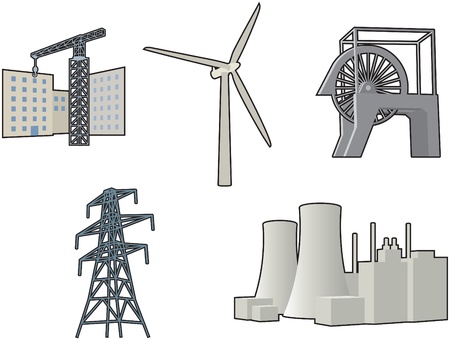 Industrial iconsのイラスト素材