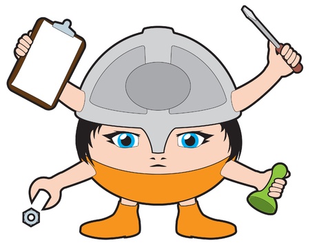 Multitasking, job sharing, multiple occuopationsのイラスト素材