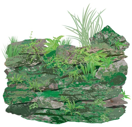 Stone or rock wallのイラスト素材