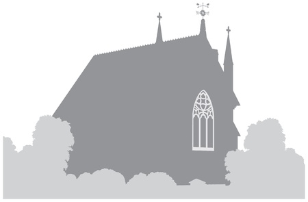 Country church silhouetteのイラスト素材