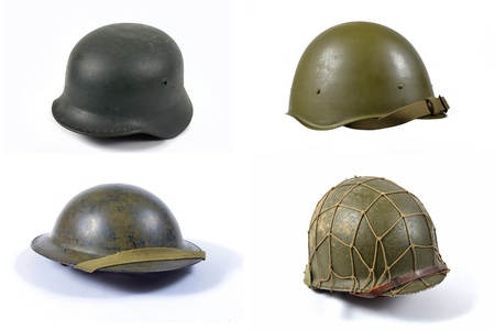 fours military helmetsの写真素材
