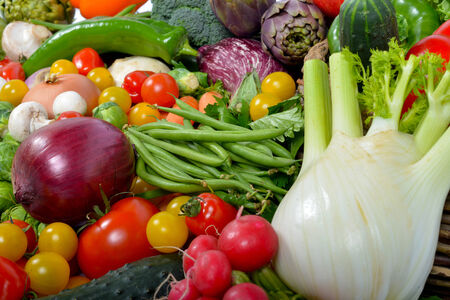 different seasonal vegetables marketの写真素材