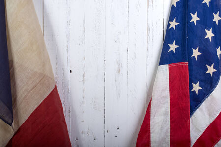 Mixed USA and France flagの写真素材