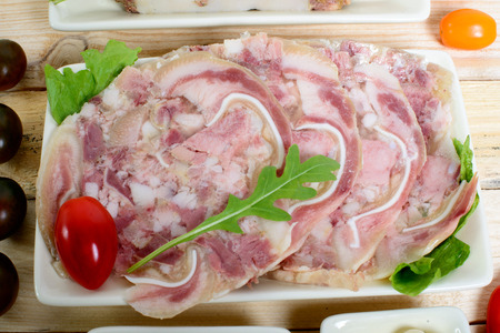 choice of cold cuts presented on a wooden table