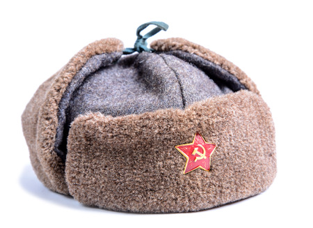 Ushanka fur hat of the Soviet armyの写真素材