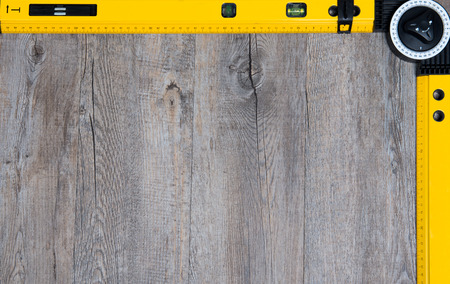 t-square on the wooden tableの写真素材