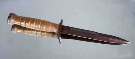 dagger with a reflection on gray background