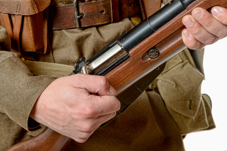 close-up of the gun of the Soviet rifle