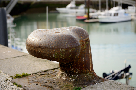 a bitte mooring in the small harbourの写真素材