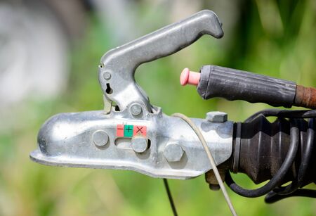 close-up trailer hook for boatsの写真素材