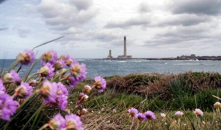 view of Gatteville Lighthouse. Gatteville, Normandy, Franceの写真素材