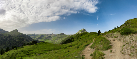 a beautiful landscape of the french Pyrenees mountainsの写真素材