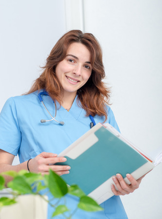 A portrait of a young female doctorの写真素材