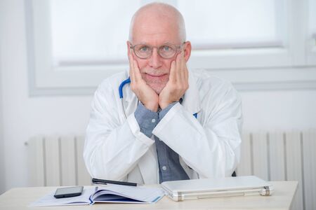 portrait of medical doctor with a  stethoscopeの写真素材