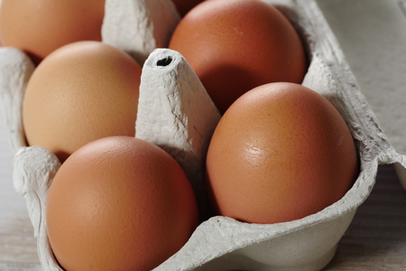 Eggs in the egg panel, close up