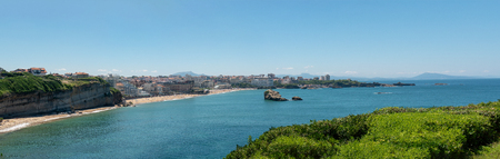 a panorama of the beach of Biarritz city, Franceの写真素材
