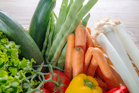 the seasonal vegetables, tomatoes, peppers, carrots  and otherの写真素材