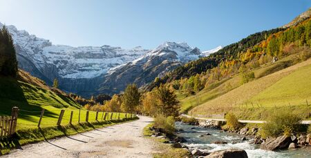 View of Cirque de Gavarnie, Hautes-Pyrenees, Franceの写真素材