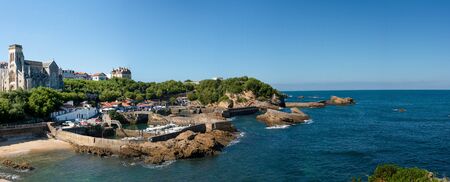 a small harbor, blue sky, Biarritz, Franceの写真素材