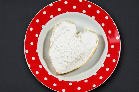 famous French Neufchatel cheese shaped heartの写真素材
