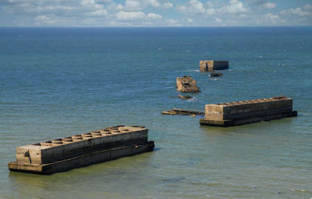 the Mulberry in Gold Beach. Arromanches-les-Bains, Normandy, France
