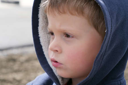 a portrait of young child, outdoor